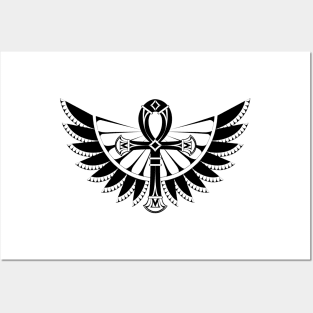 Ankh with Wings ( Black ) Posters and Art